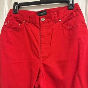 Lauren Ralph Lauren Women's Red High Rise Straight Leg Jeans